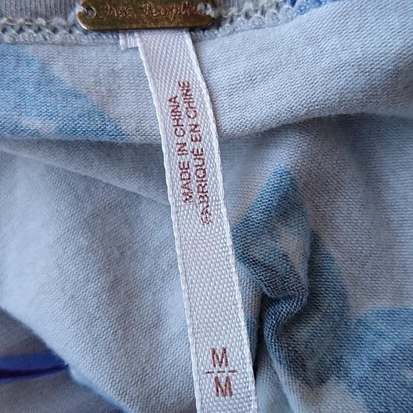 Free People Gray & Blue floral sheer yoga skirt M - Picture 4 of 5